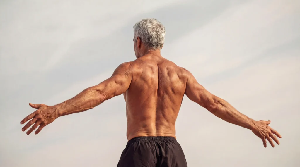 Active man showcasing vitality and energy through natural men's health supplements"
