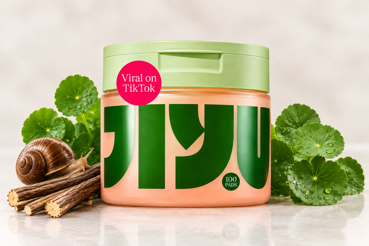 JIYU Korean skincare toner pads with snail mucin, niacinamide and peptides JIYU Toner Pads for Dark Spots & Youthful Skin
