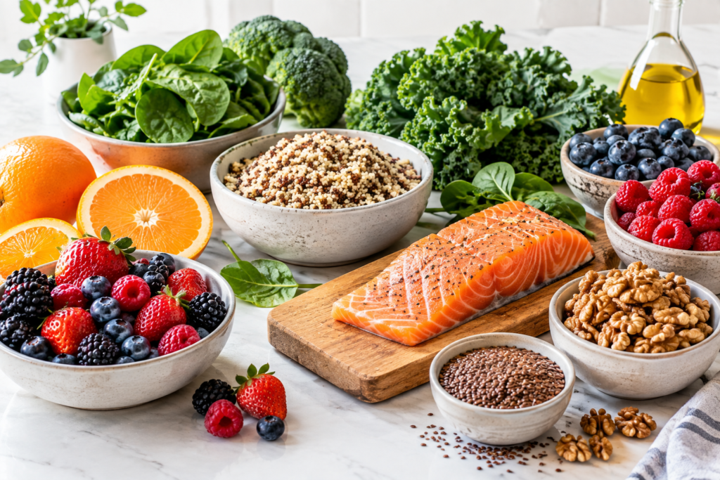 Healthy foods that support clear and youthful-looking skin