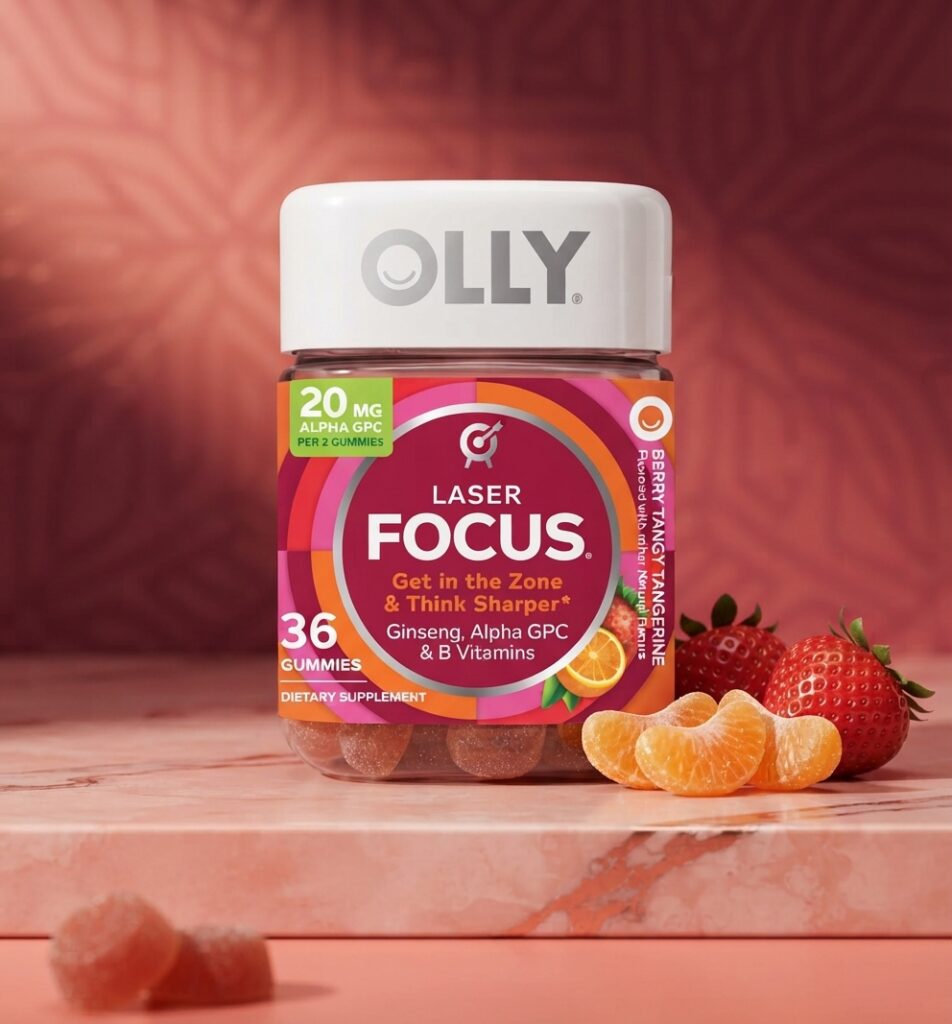 OLLY Laser Focus gummy supplement with Alpha GPC and ginseng