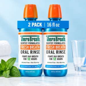 TheraBreath Fresh Breath Oral Rinse Icy Mint bottle